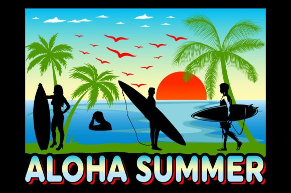 Aloha Summer Graphics for T-Shirt Designs