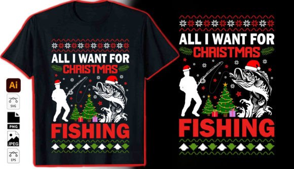 Christmas Fishing Graphic Vector Tshirt Review